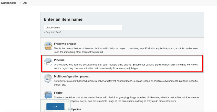 Jenkins Pipeline creation