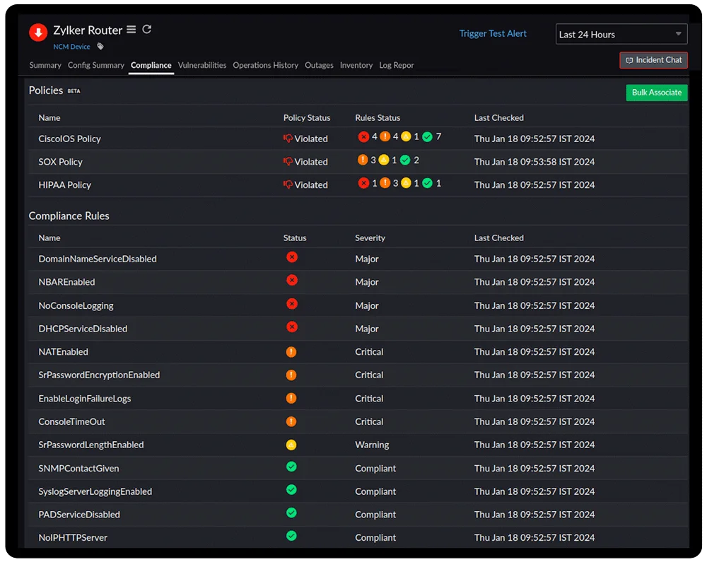 Network configuration and change management (NCCM) for enhanced network security