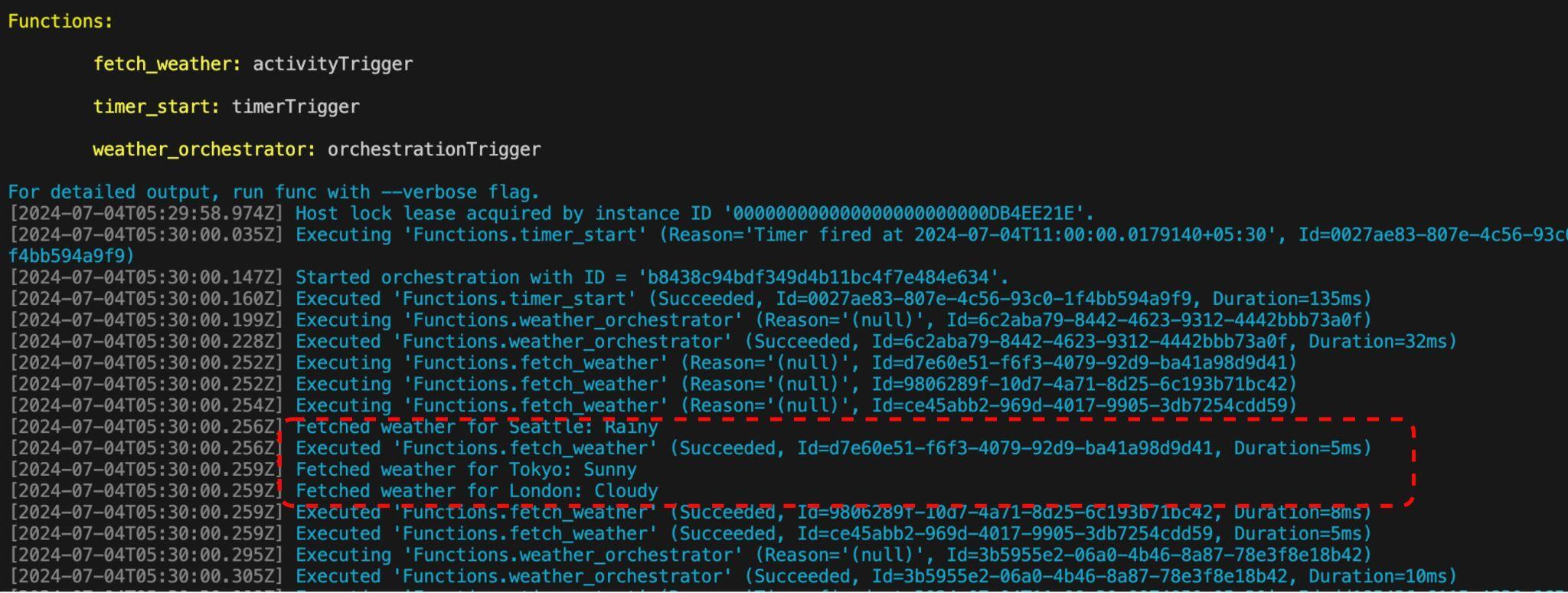 Testing a Durable Functions solution in a local machine