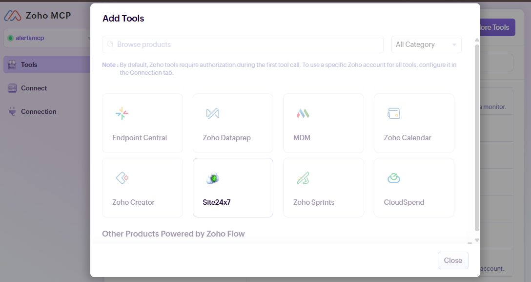 Zoho MCP features